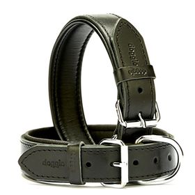 Doggie Siyah 3.5x52-60 cm S İsimlikli Deri Boyun Tasması