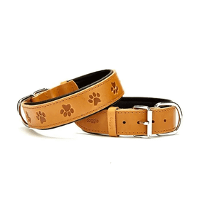 Doggie Small Camel 4x47-55 cm Comfort Deri Pati Desenli Köpek Boyun Tasması