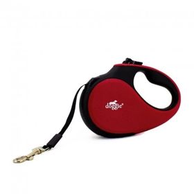 Doggie Soft Seri Kırmızı 25 kg 5 mt Otomatik Uzatma Tasması