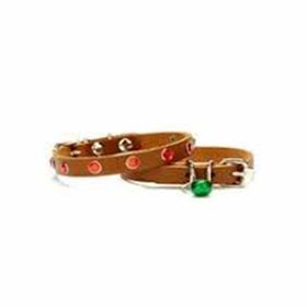 Doggie TKT-08-KH 1.0x19 cm Kahverengi Small Taşlı Kedi ve Yavru Köpek Tasması