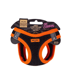 Doggie Turuncu 2XS-26-30 cm Havalı Dokuma Neon Serisi Küçük Irk Köpek Göğüs Tasması
