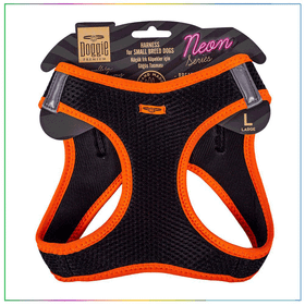 Doggie Turuncu L 42-48 cm Havalı Dokuma Neon Serisi Küçük Irk Köpek Göğüs Tasması