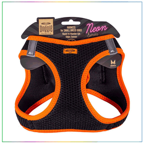 Doggie Turuncu XS 30-34 cm Havalı Dokuma Neon Serisi Küçük Irk Köpek Göğüs Tasması