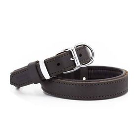 Doggie Yağlı Deri Medium Kahverengi 2.5x37-45 cm Köpek Boyun Tasması