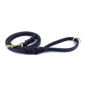Doggie Yağlı Derili 4 Örgülü 1,4x150 cm Yağlıkahve Eğitim Gezdirme Tasması