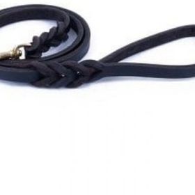 Doggie Yağlı Derili 4 Örgülü 1,4x150 cm Yağlıkahve Eğitim Gezdirme Tasması