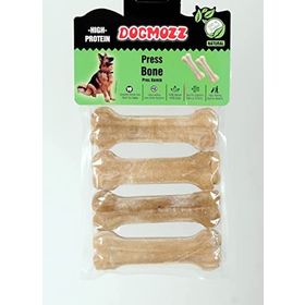 Dogmozz 4 Adet 12 cm Kahverengi Premium Deri Pres Köpek Kemiği