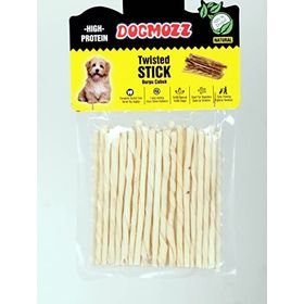 Dogmozz Premium Stick İnce Burgu Beyaz 50 Adet Deri Çubuk