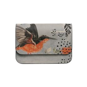 Dogo Birds Chirping Tasarım Kadın Vegan Deri Gri El Çantası