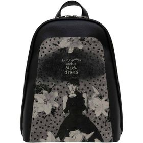 Dogo Black Dress Tasarım Kadın Vegan Deri Siyah Sırt Çantası