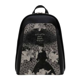 Dogo Black Dress Tasarım Kadın Vegan Deri Siyah Sırt Çantası