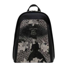 Dogo Black Dress Tasarım Kadın Vegan Deri Siyah Sırt Çantası