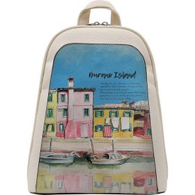 Dogo Burano Island Tasarım Kadın Vegan Deri Beyaz Sırt Çantası