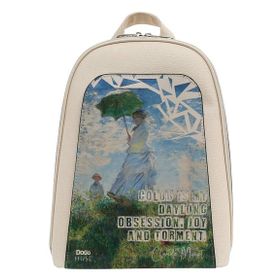 Dogo Claude Monet Woman With a Parasol Muse Tasarım Kadın Vegan Deri Beyaz Sırt Çantası