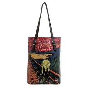 Dogo Edvard Munch The Scream Muse Tasarım Kadın Vegan Deri Siyah Omuz Çantası