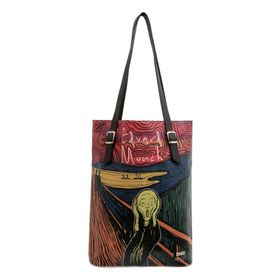 Dogo Edvard Munch The Scream Muse Tasarım Kadın Vegan Deri Siyah Omuz Çantası