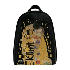 Dogo Gustav Klimt The Kiss Muse Tasarım Kadın Vegan Deri Siyah Sırt Çantası