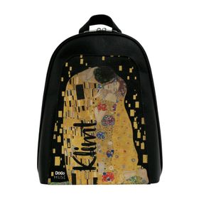 Dogo Gustav Klimt The Kiss Muse Tasarım Kadın Vegan Deri Siyah Sırt Çantası