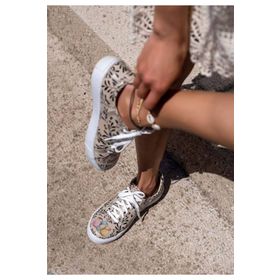 Dogo Kadın Vegan Deri Bej Best Buddies Tasarım Sneakers