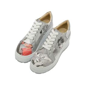 Dogo Kadın Vegan Deri Bej I Never Sleep Tasarım Sneakers