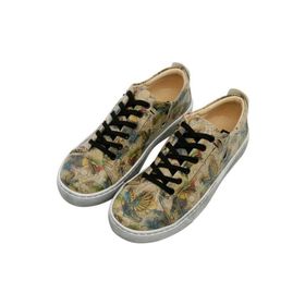 Dogo Kadın Vegan Deri Bej Watercolor Toucan Tasarım Sneakers