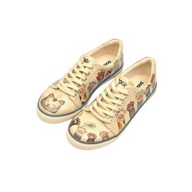 Dogo Kadın Vegan Deri Bej Yummy Tasarım Sneakers