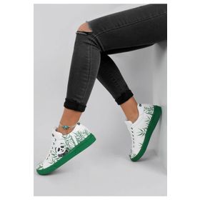 Dogo Kadın Vegan Deri Beyaz Bamboo Lover Tasarım Sneakers