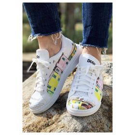 Dogo Kadın Vegan Deri Beyaz Burano Island Tasarım Sneakers