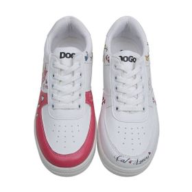 Dogo Kadın Vegan Deri Beyaz Cat Lovers Tasarım Sneakers