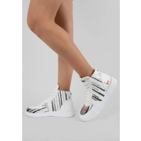 Dogo Kadın Vegan Deri Beyaz High You're the Colour of My Life Tasarım Sneakers