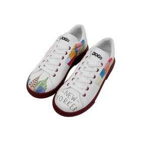 Dogo Kadın Vegan Deri Beyaz Manhattan Tasarım Sneakers
