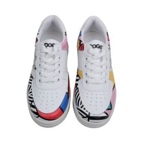 Dogo Kadın Vegan Deri Beyaz Painting in Harmony Tasarım Sneakers