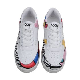 Dogo Kadın Vegan Deri Beyaz Painting in Harmony Tasarım Sneakers