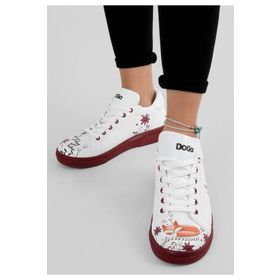 Dogo Kadın Vegan Deri Beyaz Spirit Animal Tasarım Sneakers
