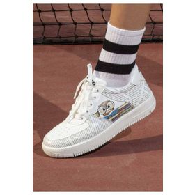 Dogo Kadın Vegan Deri Beyaz The Wise Owl Tasarım Sneakers
