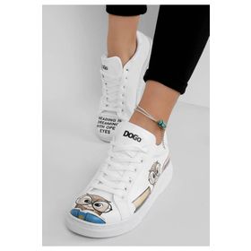 Dogo Kadın Vegan Deri Beyaz The Wise Owl Tasarım Sneakers