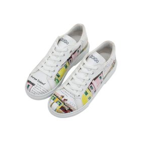 Dogo Kadın Vegan Deri Beyaz Vincent van Gogh Self Portrait Tasarım Sneakers