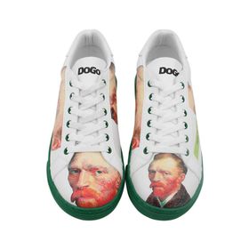 Dogo Kadın Vegan Deri Beyaz Vincent van Gogh Self Portrait Tasarım Sneakers