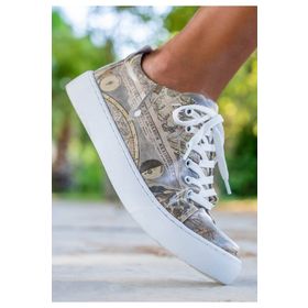 Dogo Kadın Vegan Deri Gri Astronomy Map Tasarım Sneakers