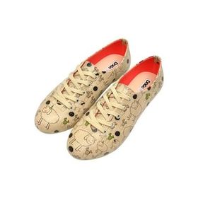 Dogo Kadın Vegan Deri Gri Avian World Tasarım Sneakers