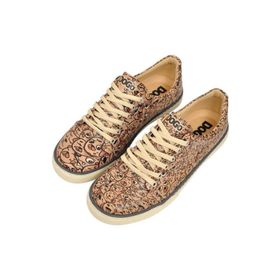 Dogo Kadın Vegan Deri Kahverengi Smiley Dogs Tasarım Sneakers