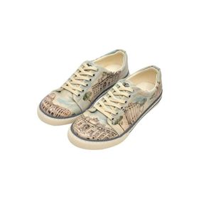 Dogo Kadın Vegan Deri Mavi All Roads Lead to Rome Tasarım Sneakers