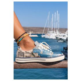 Dogo Kadın Vegan Deri Mavi Meet Me Halfway Tasarım Sneakers