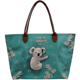 Dogo Koala Hug Tasarım Kadın Vegan Deri Yeşil Omuz Çantası
