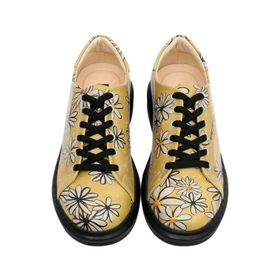 Dogo Vegan Deri Sarı Everything Will Be Okay Tasarım Kadın Sneakers