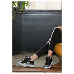 Dogo Vegan Deri Siyah The Wise Owl Tasarım Kadın Sneakers
