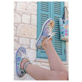 Dogo Vegan Deri Yeşil Cats Of the World Tasarım Kadın Sneakers