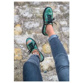Dogo Vegan Deri Yeşil Spirit Animal Tasarım Kadın Sneakers