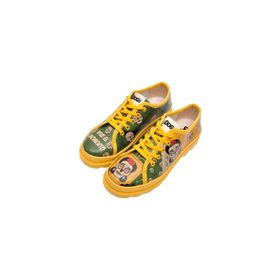 Dogo Vegan Deri Yeşil Sugar Skull Tasarım Kadın Sneakers