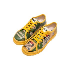 Dogo Vegan Deri Yeşil Sugar Skull Tasarım Kadın Sneakers